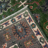 Kazak Rug Handmade Green Medallion 4x7 ft