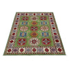 Kazak Rug Handmade Green Medallion 4x7 ft