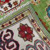 Kazak Rug Handmade Green Medallion 4x7 ft