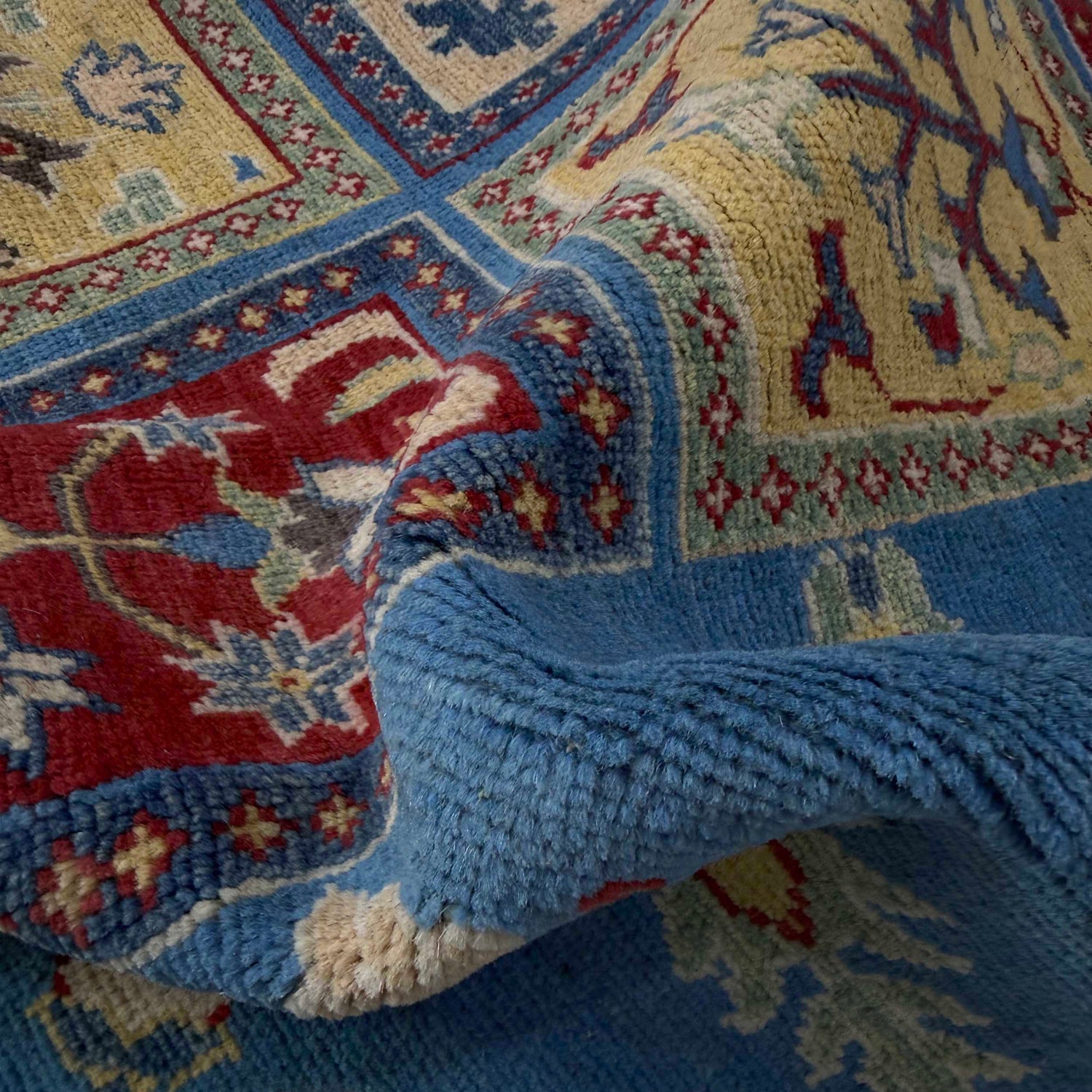 Bakhtiar Area Rug Handmade Blue Floral 4x7 ft