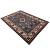 Kazak Rug Handmade Blue Medallion 4x7 ft