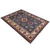 Kazak Rug Handmade Blue Medallion 4x7 ft
