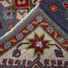 Kazak Rug Handmade Blue Medallion 4x7 ft