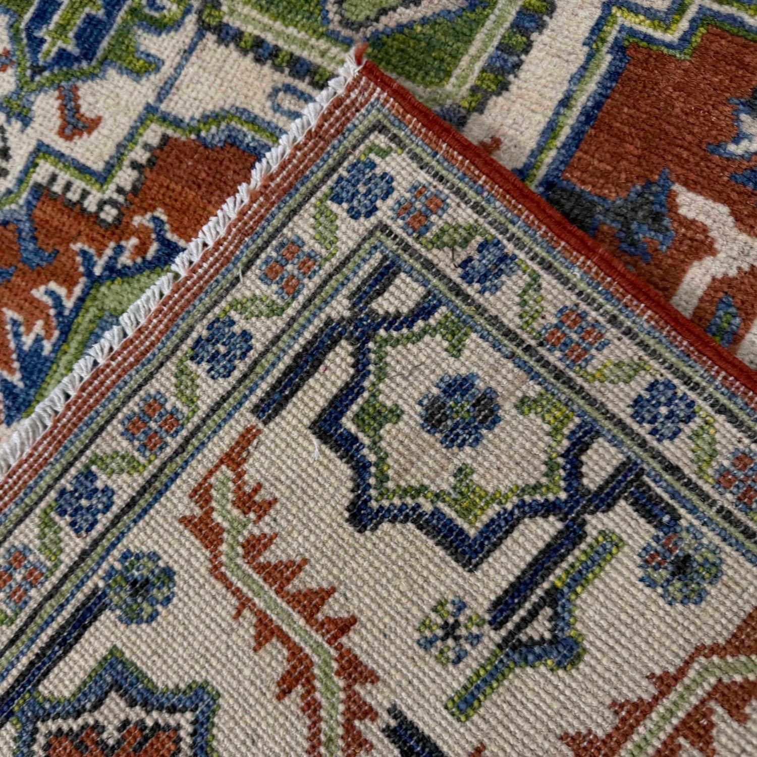 Heriz Area Rug Handmade Multi Medallion 4x7 ft