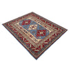 Kazak Rug Handmade Blue Medallion 4x7 ft
