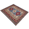 Kazak Rug Handmade Blue Medallion 4x7 ft