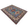 Kazak Rug Handmade Blue Medallion 4x7 ft