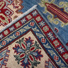Kazak Rug Handmade Blue Medallion 4x7 ft