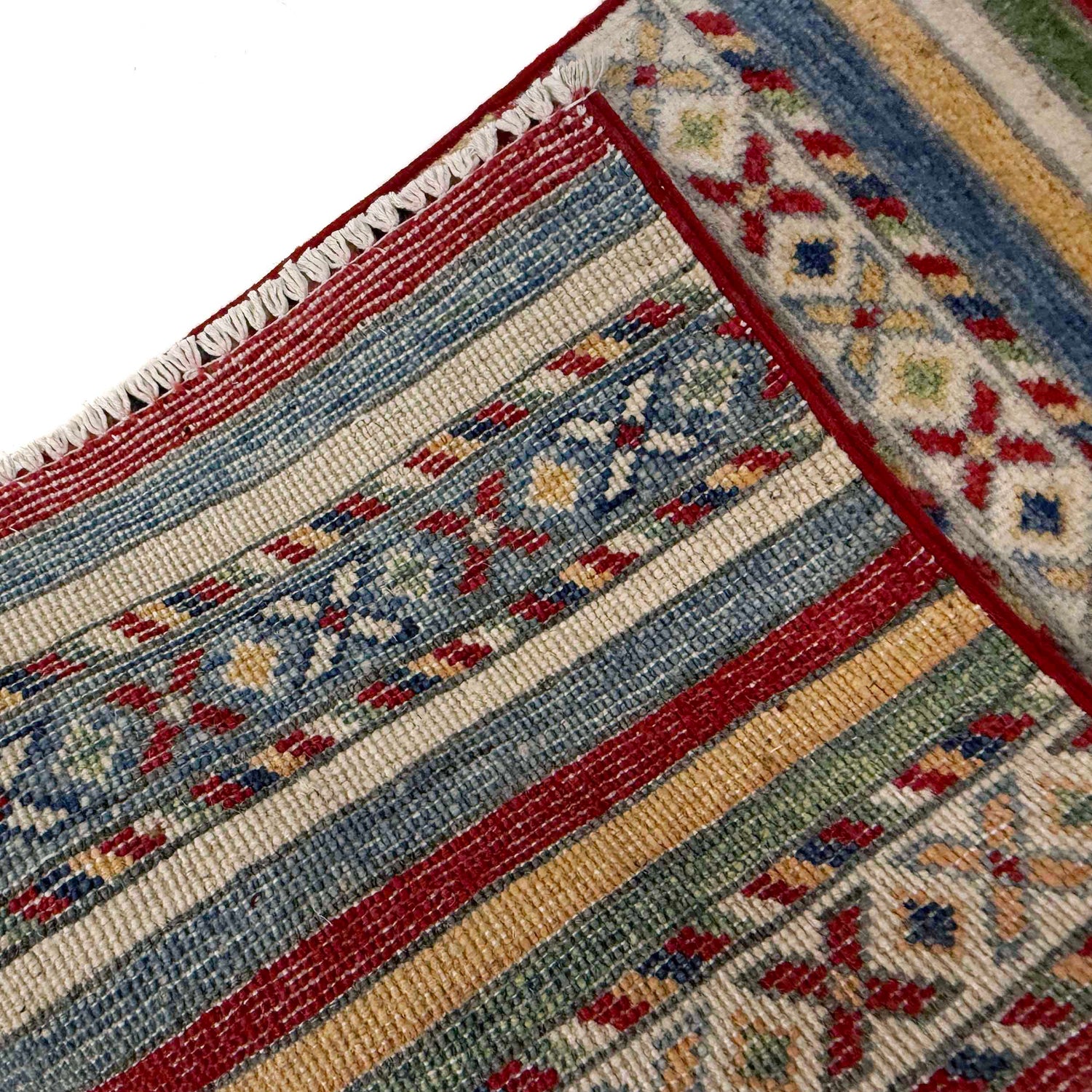Khurjeen Area Rug Runner Handmade Multi Curvilinear 6'