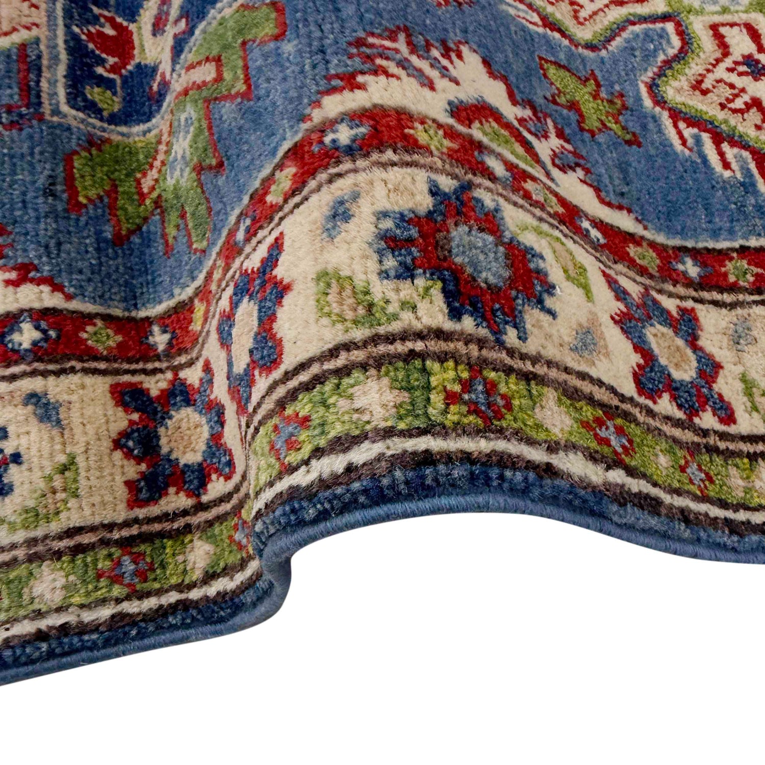 Kazak Rug Handmade Blue Medallion 6' Runner