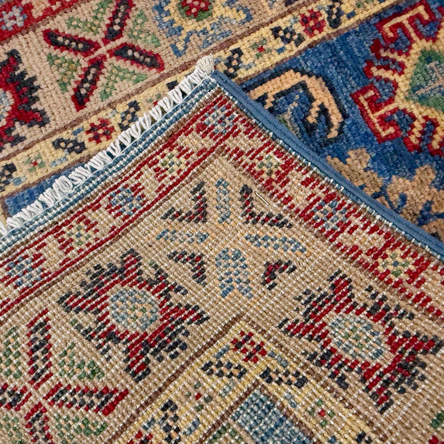 Kazak Rug Handmade Blue Medallion 6' Runner