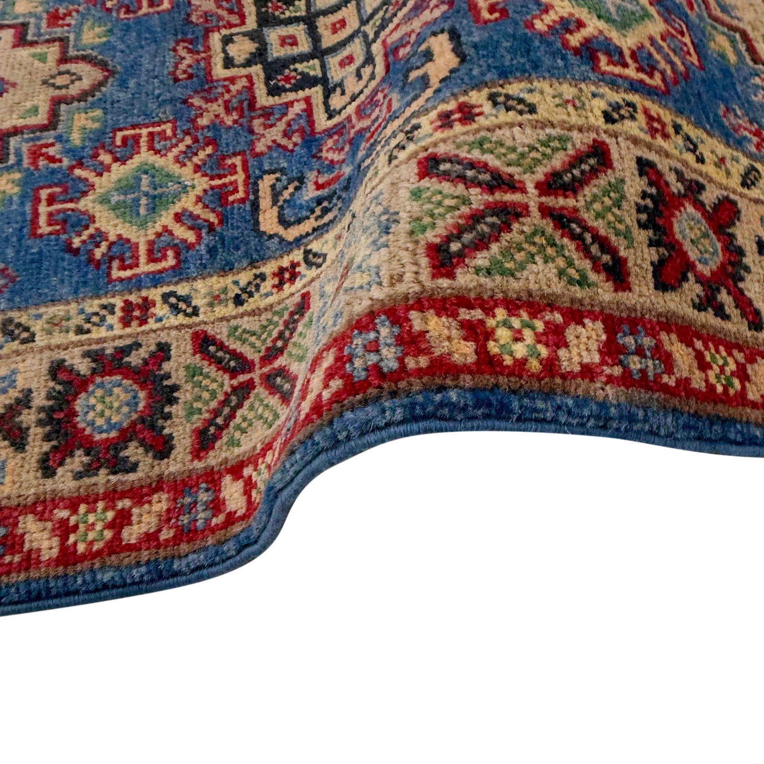 Kazak Rug Handmade Blue Medallion 6' Runner