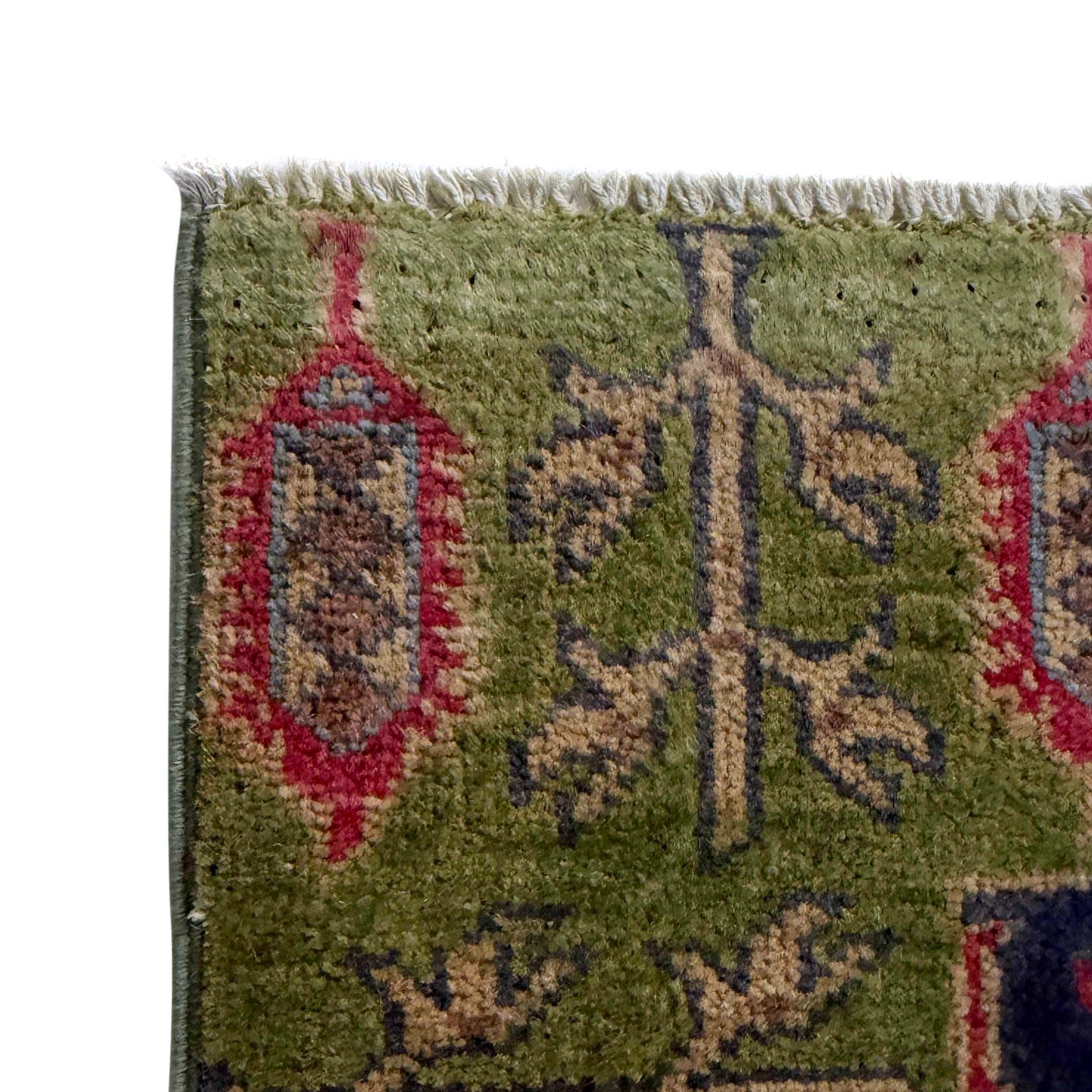Kazak Rug Handmade Green Medallion 6' Runner