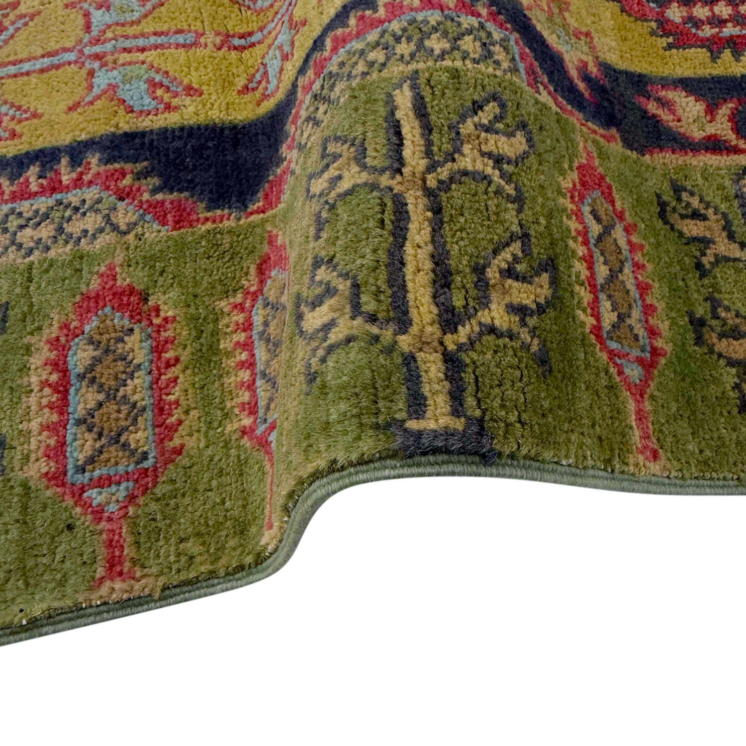 Kazak Rug Handmade Green Medallion 6' Runner