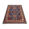 Kazak Rug Handmade Blue Medallion 4x7 ft