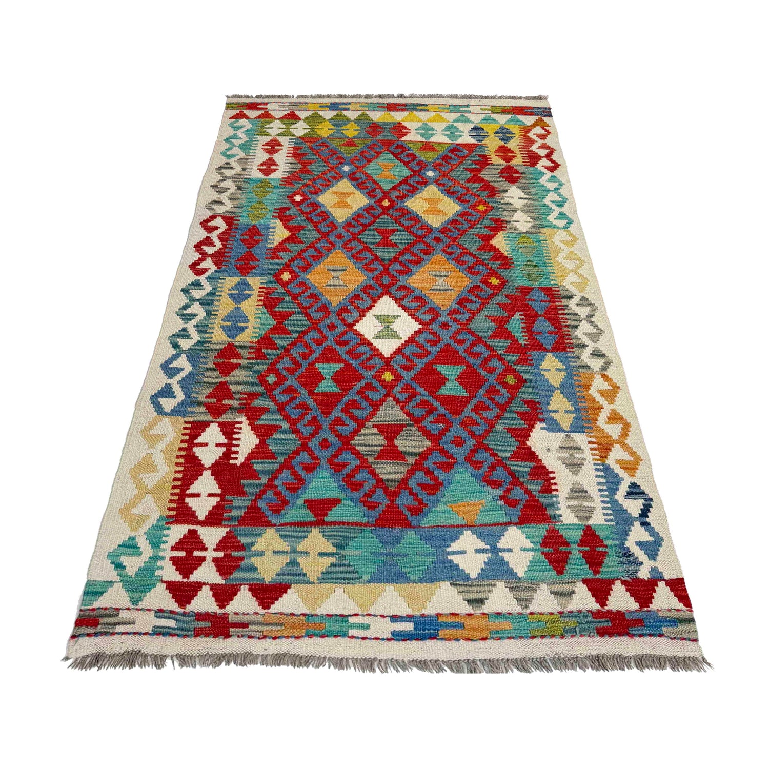 Handmade Multi Kilim Geometric 4x6 ft