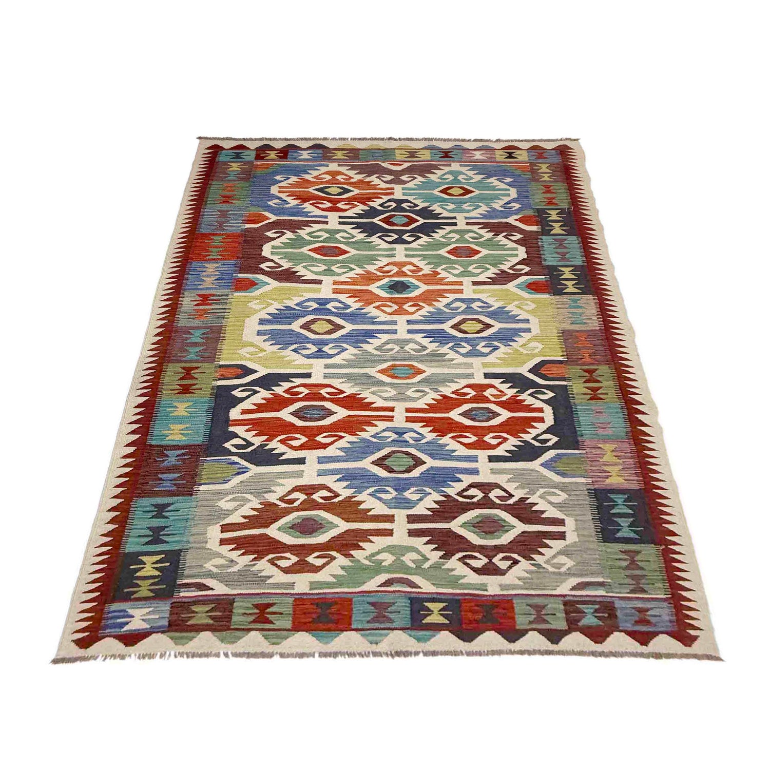 Handmade Multi Kilim Geometric 6x9 ft