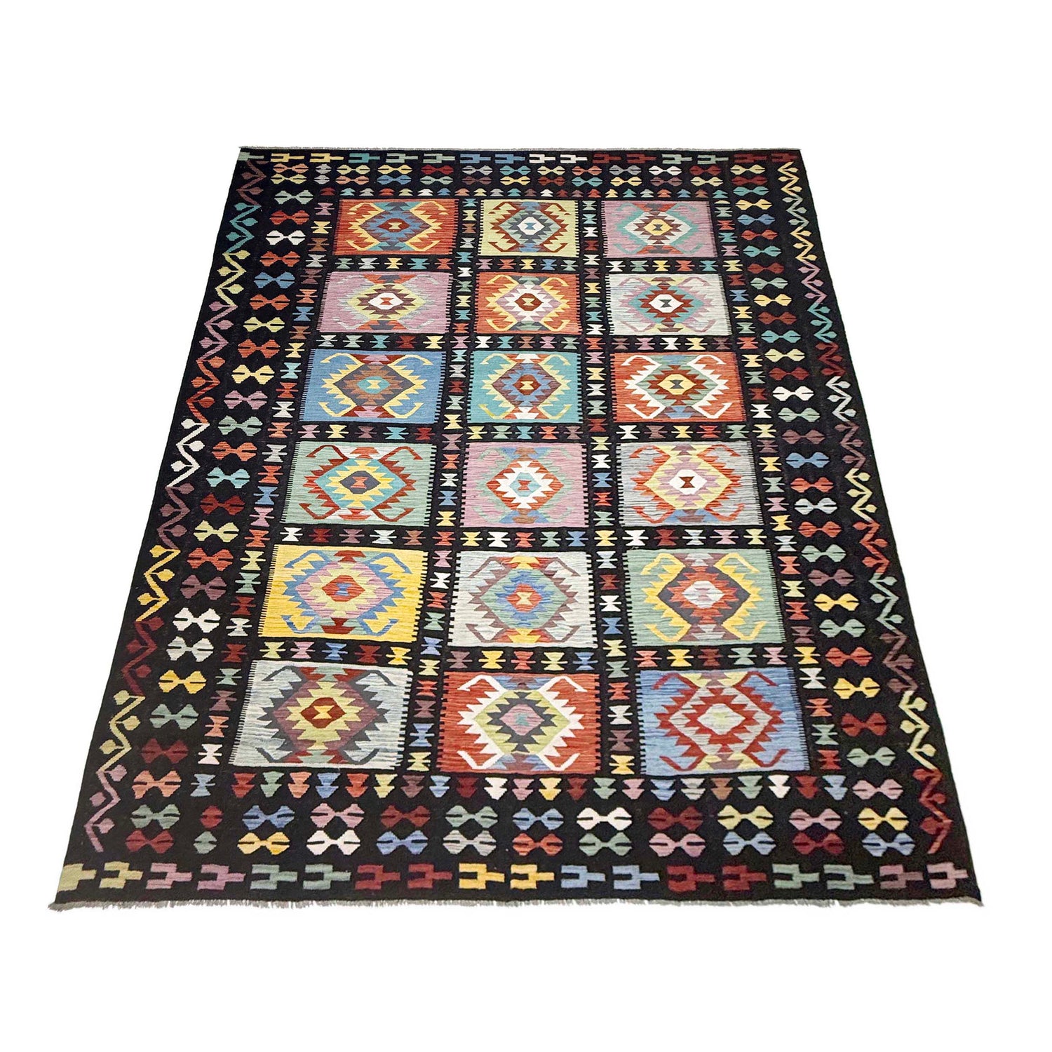 Handmade Multi Kilim Geometric 10x13 ft