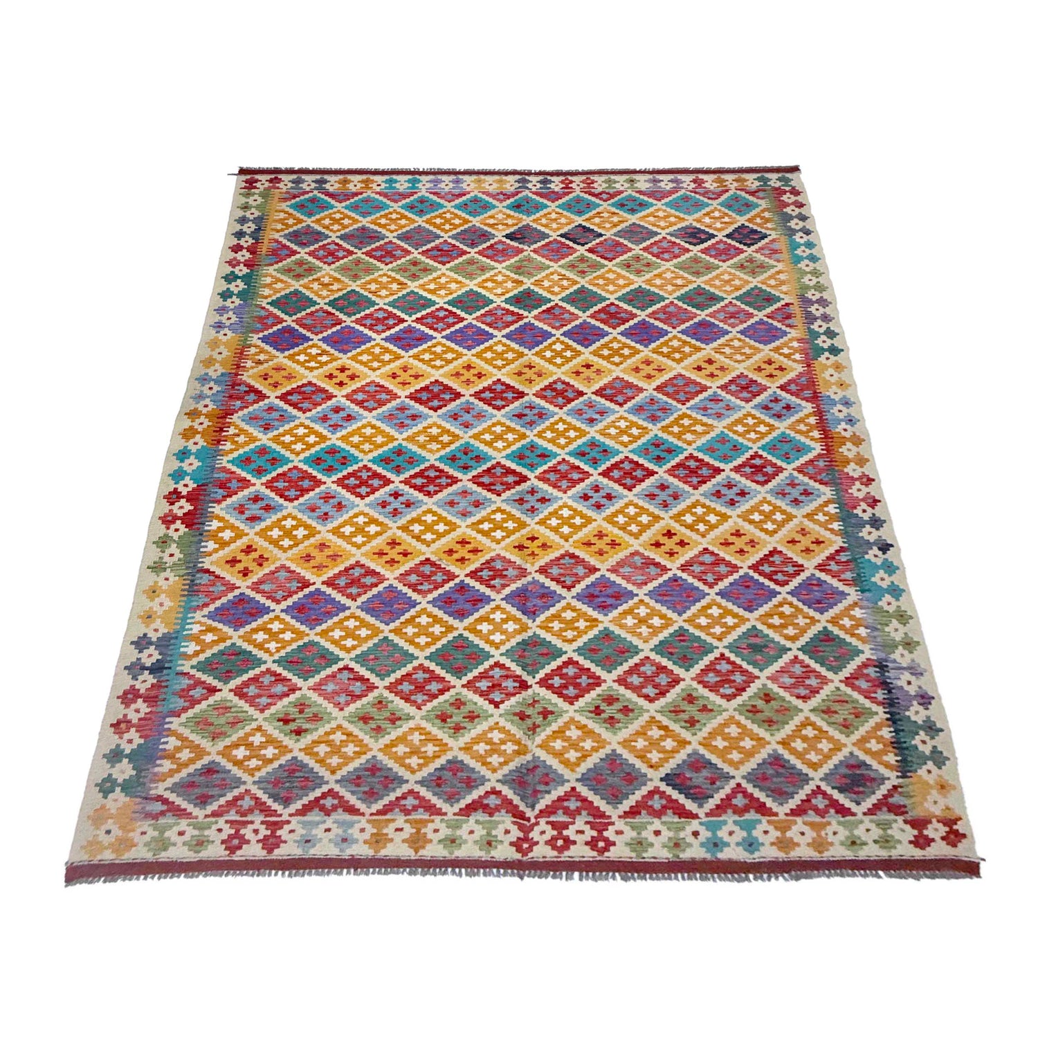 Handmade Multi Kilim Geometric 7x10 ft