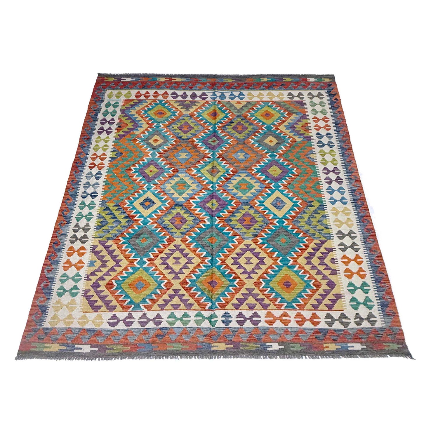 Handmade Multi Kilim Geometric 7x10 ft