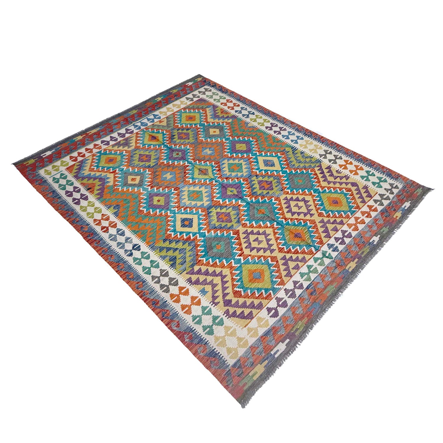 Handmade Multi Kilim Geometric 7x10 ft