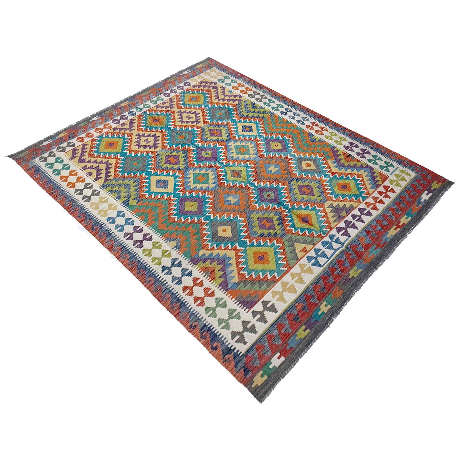 Handmade Multi Kilim Geometric 7x10 ft