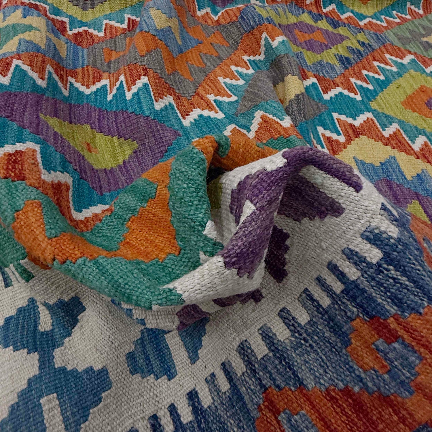 Handmade Multi Kilim Geometric 7x10 ft