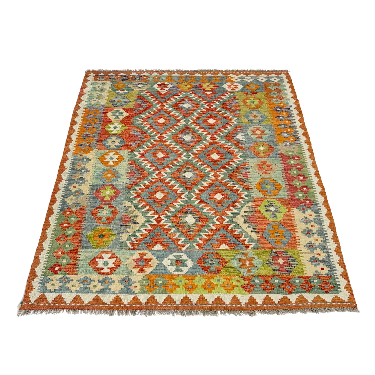 Handmade Multi Kilim Geometric 4x7 ft