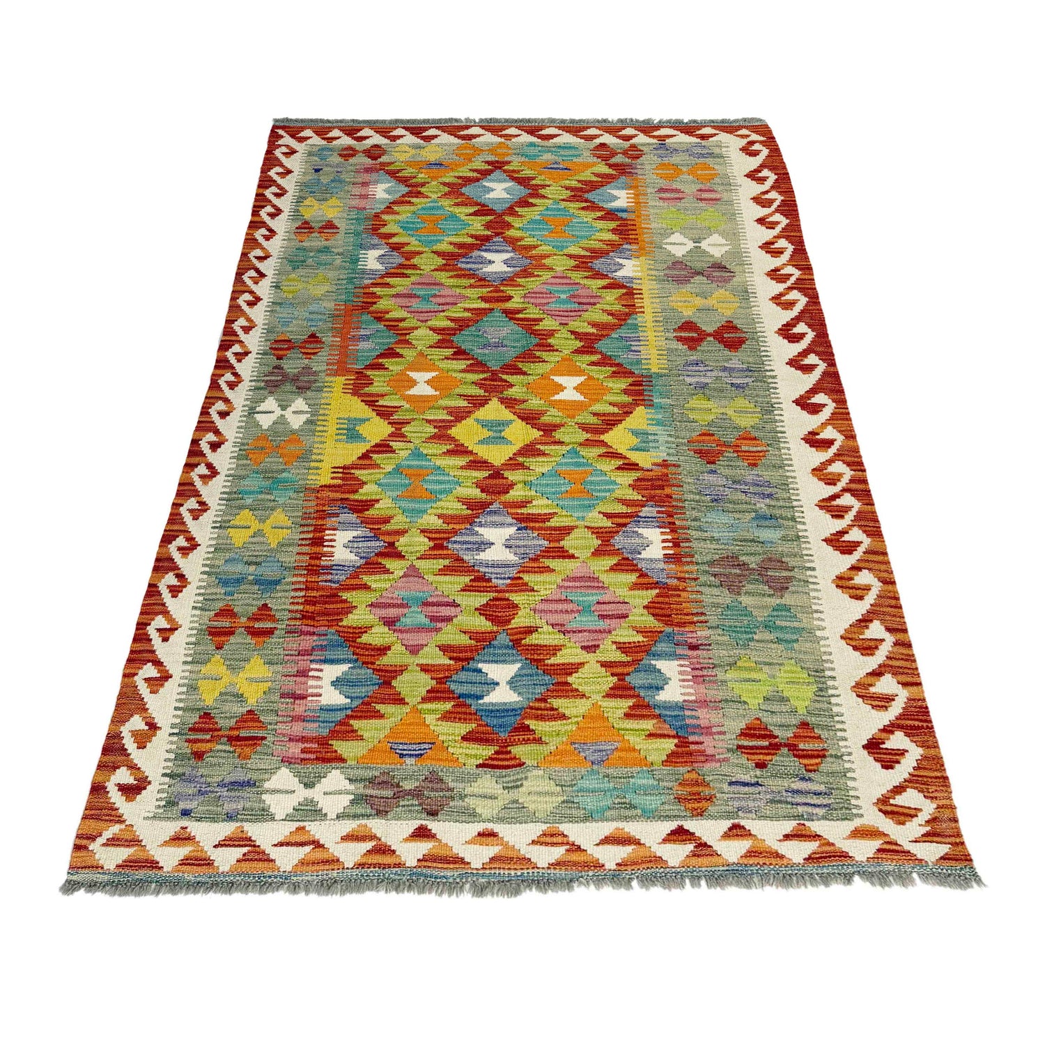 Handmade Multi Kilim Geometric 4x6 ft