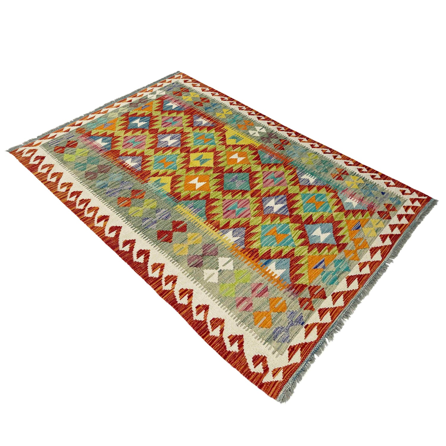 Handmade Multi Kilim Geometric 4x6 ft