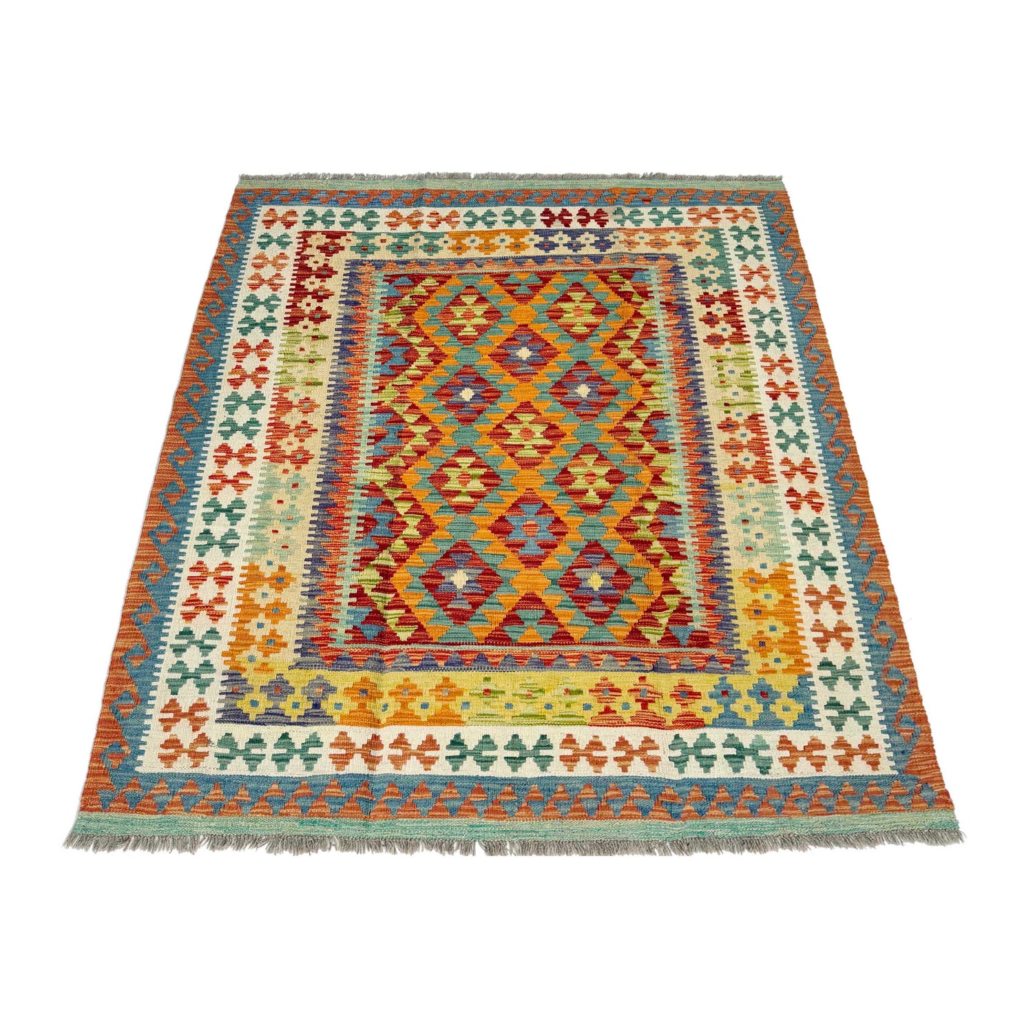 Handmade Multi Kilim Geometric 4x7 ft
