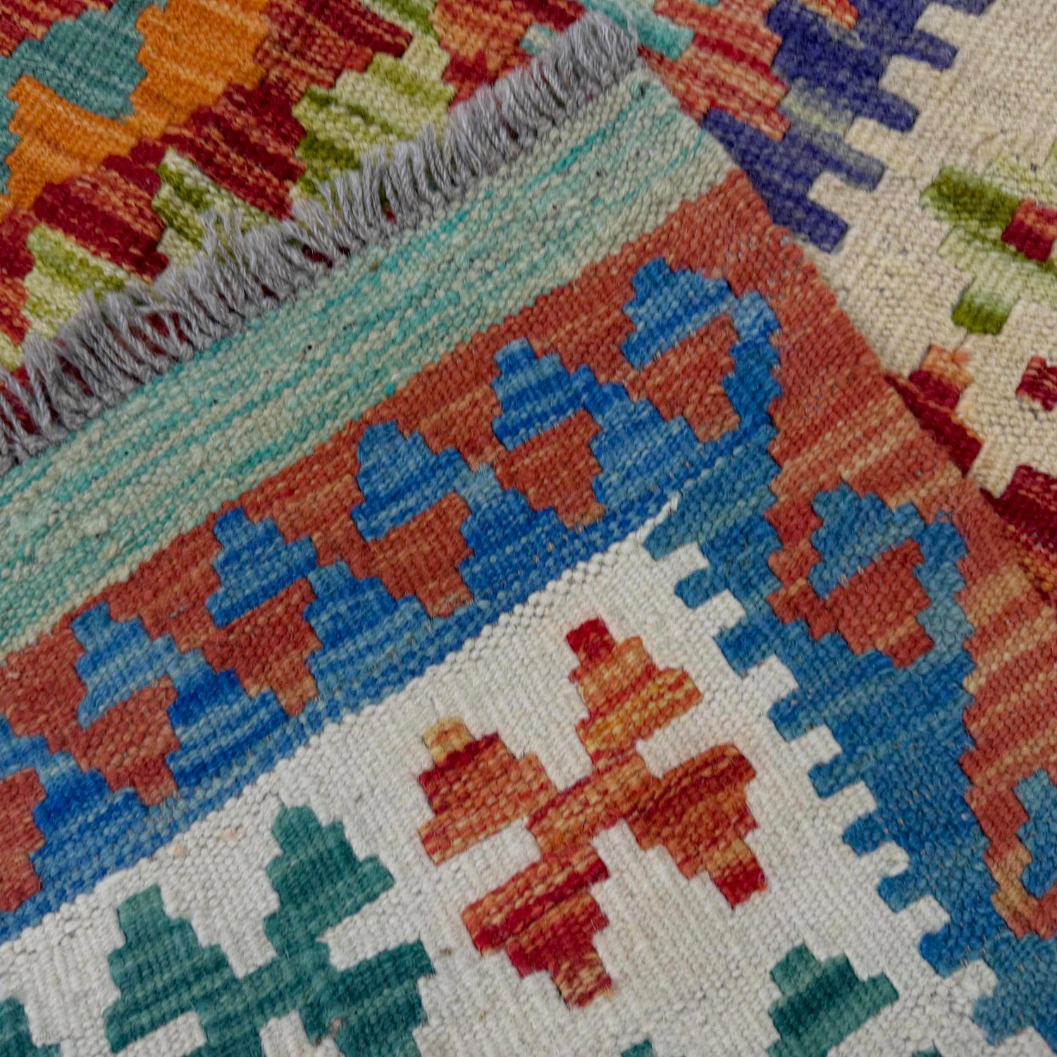 Handmade Multi Kilim Geometric 4x7 ft