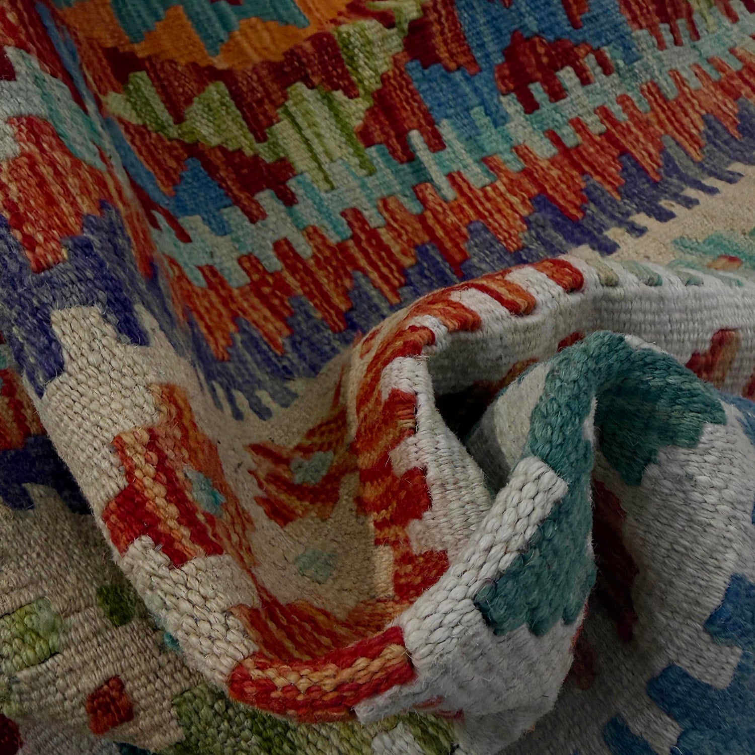 Handmade Multi Kilim Geometric 4x7 ft