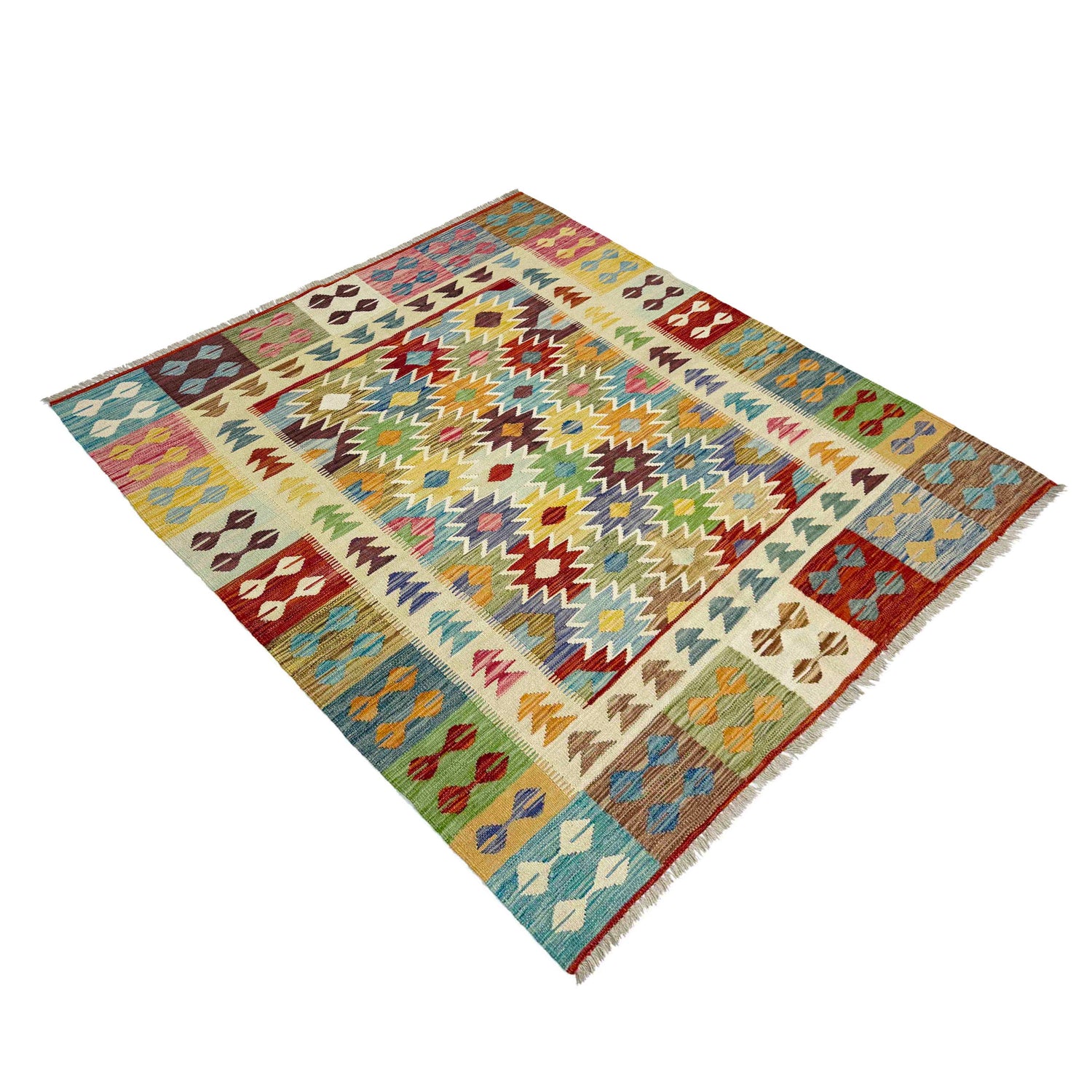Handmade Multi Kilim Geometric 4x7 ft