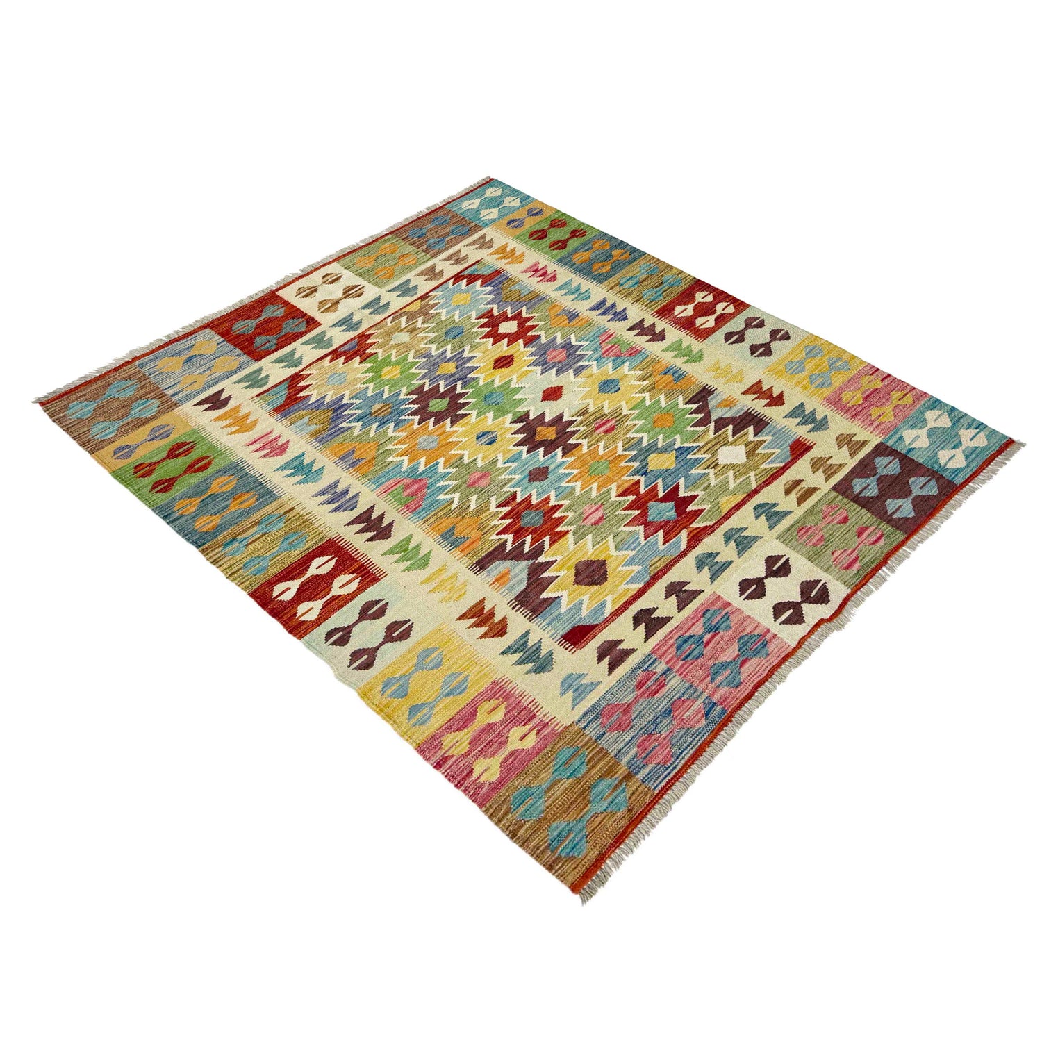 Handmade Multi Kilim Geometric 4x7 ft