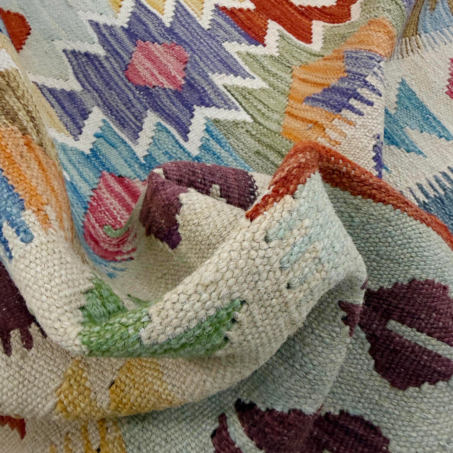 Handmade Multi Kilim Geometric 4x7 ft