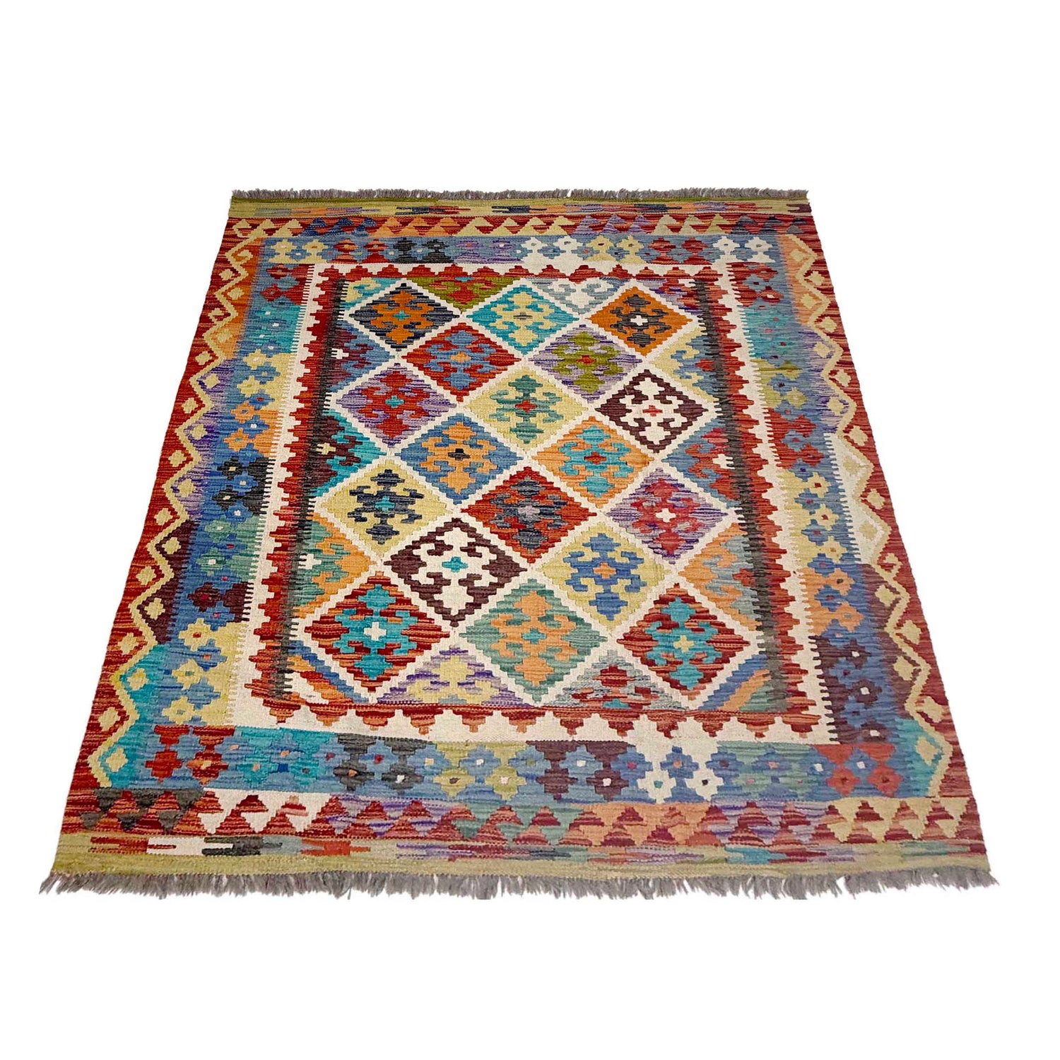 Handmade Multi Kilim Geometric 4x7 ft