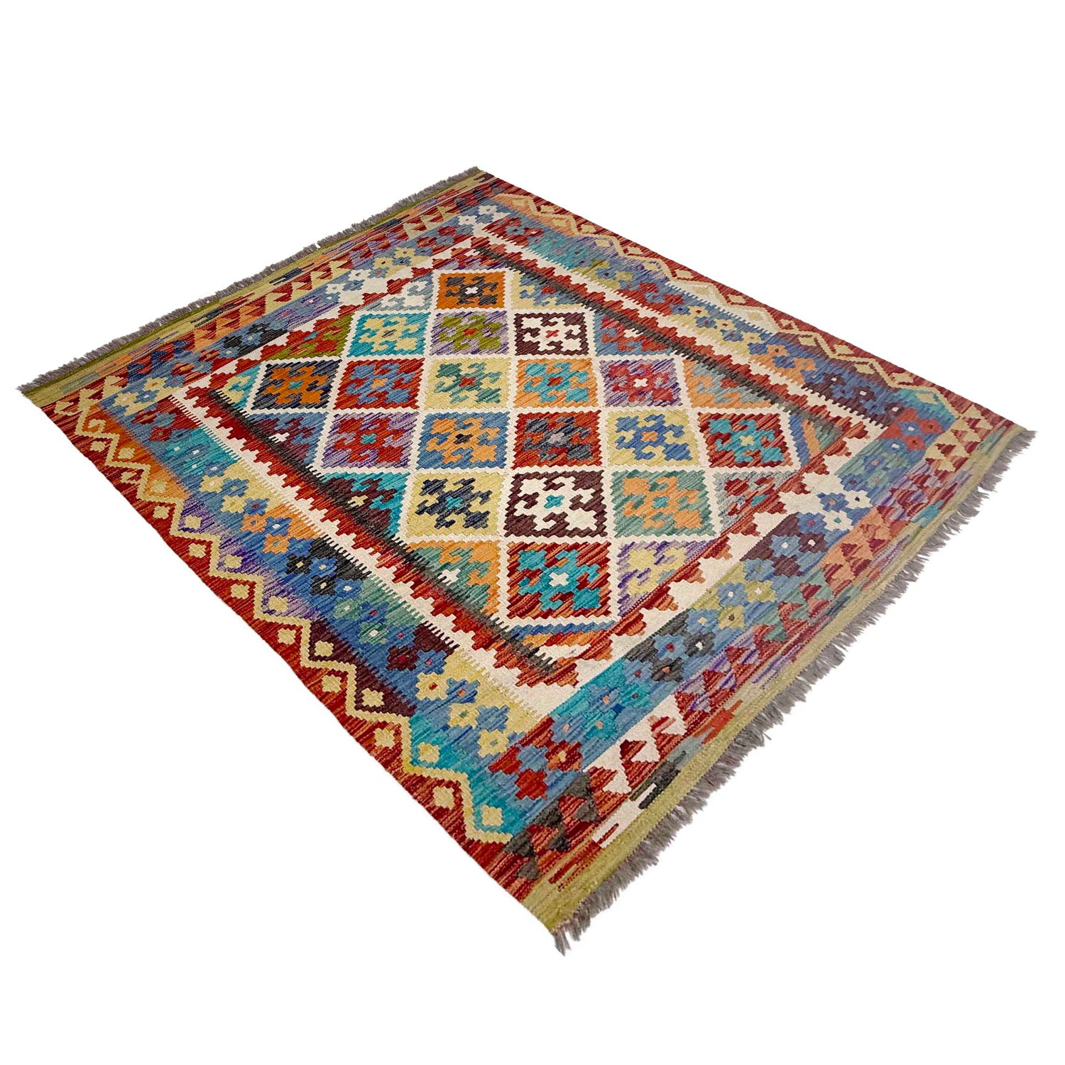 Handmade Multi Kilim Geometric 4x7 ft