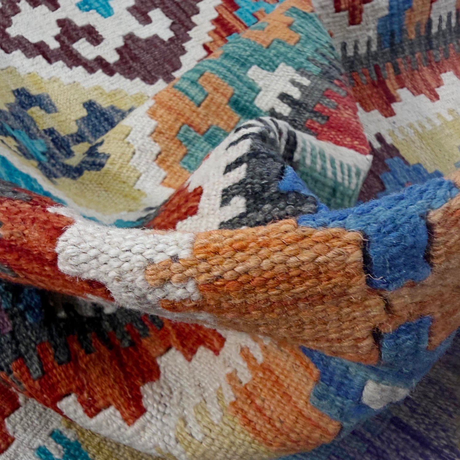 Handmade Multi Kilim Geometric 4x7 ft