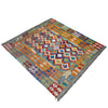 Hand-Knotted Multi Geometric Vegetable Kilim Area Rug – 148 x 202 cm | SKU: G38892