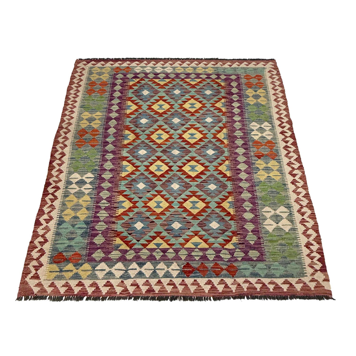 Handmade Multi Kilim Geometric 4x7 ft