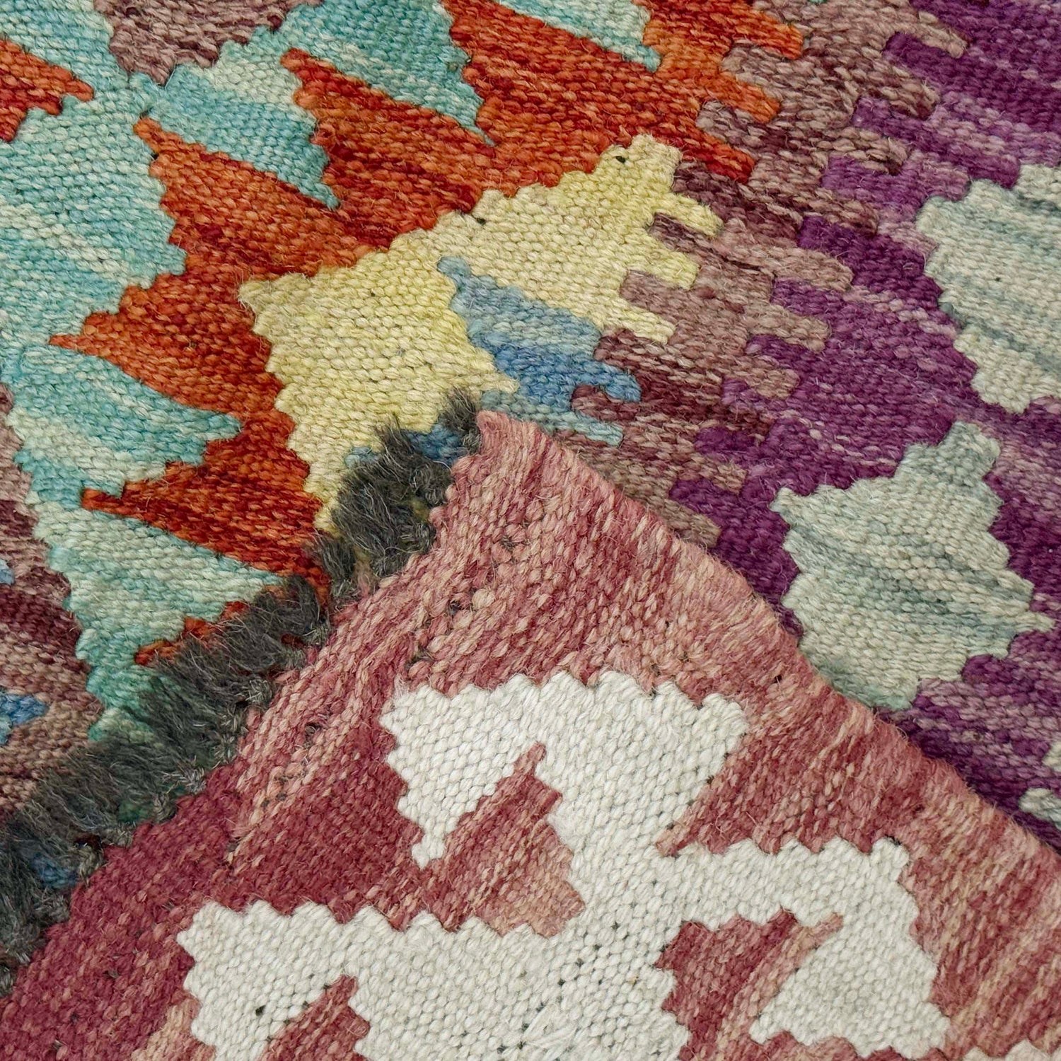 Handmade Multi Kilim Geometric 4x7 ft