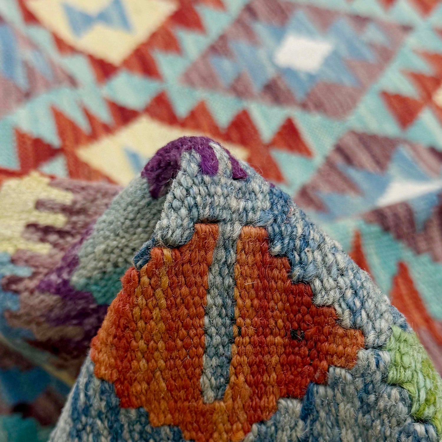 Handmade Multi Kilim Geometric 4x7 ft