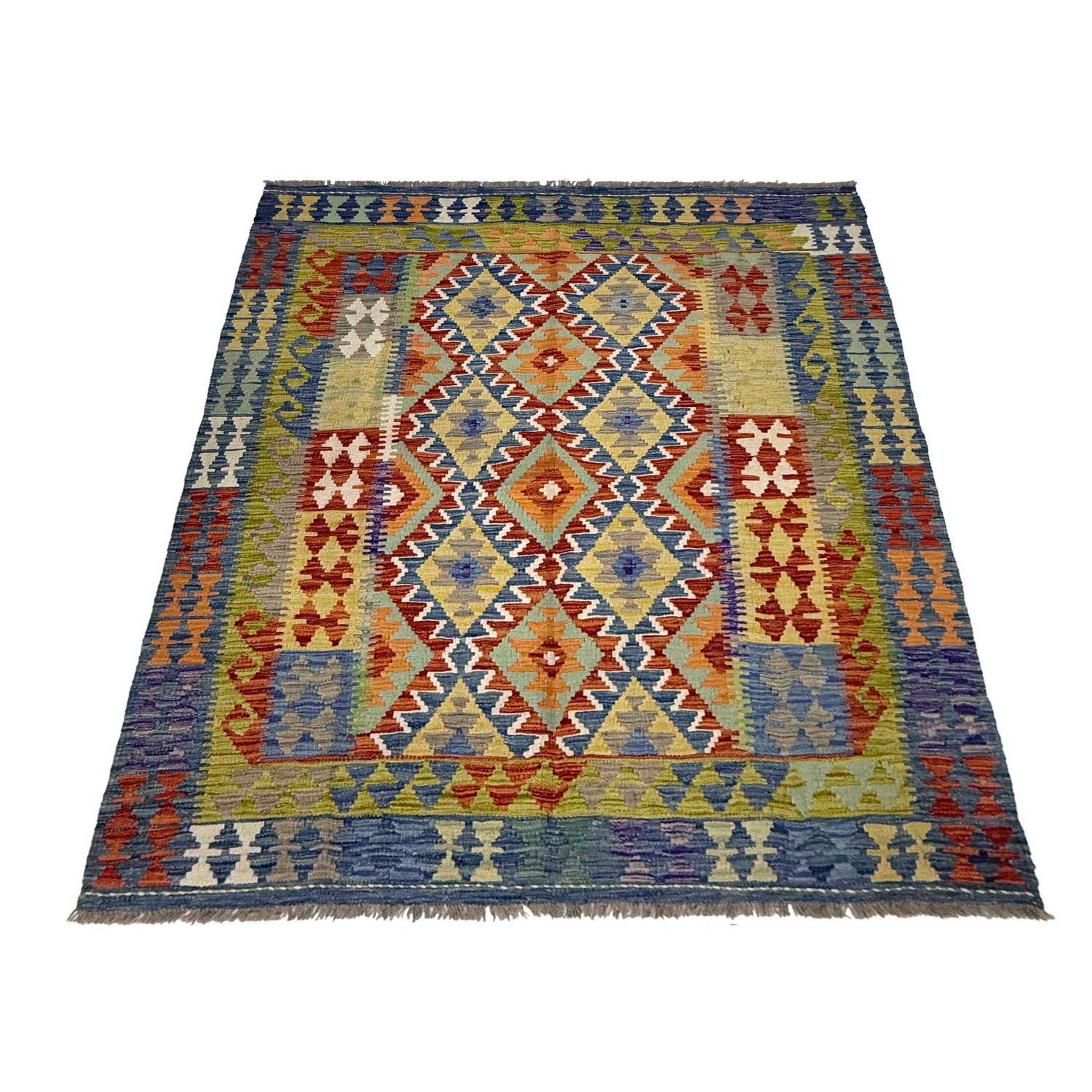 Handmade Multi Kilim Geometric 4x7 ft