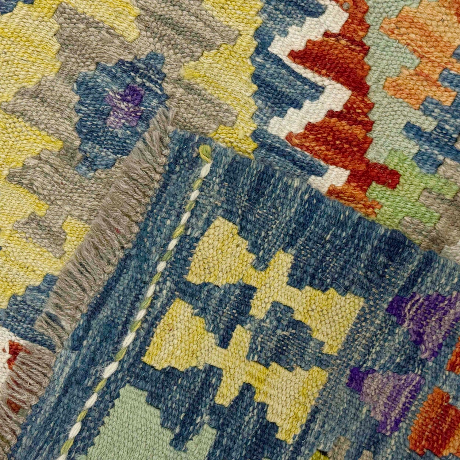 Handmade Multi Kilim Geometric 4x7 ft