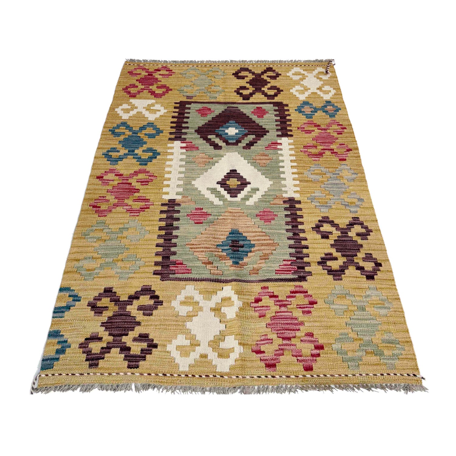 Handmade Multi Kilim Geometric 3x5 ft