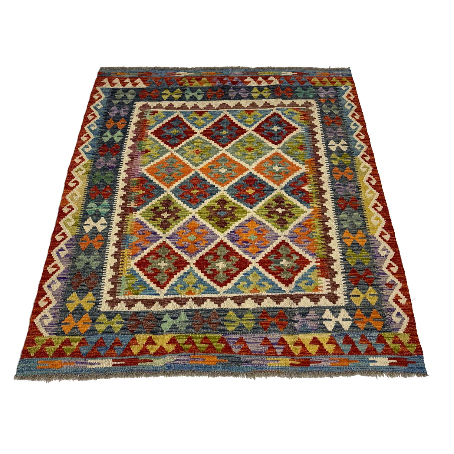 Handmade Multi Kilim Geometric 4x7 ft