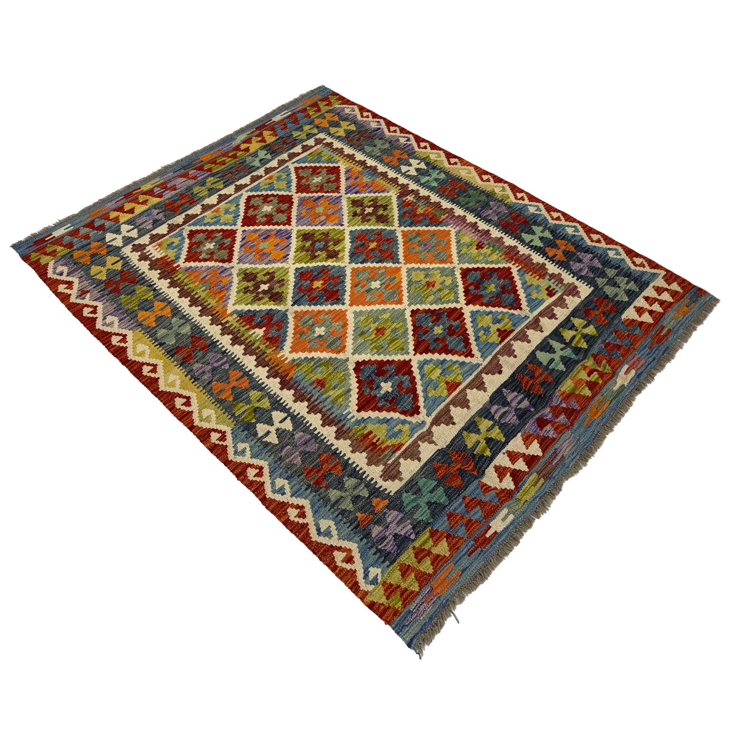 Handmade Multi Kilim Geometric 4x7 ft