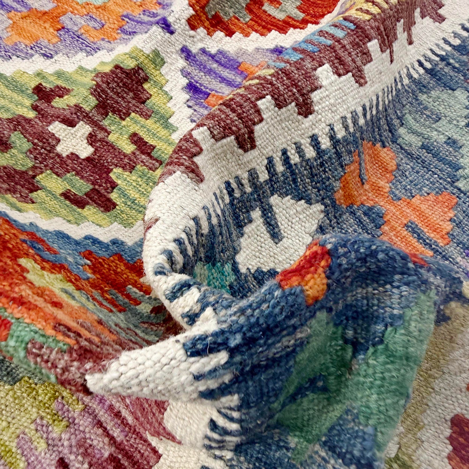 Handmade Multi Kilim Geometric 4x7 ft