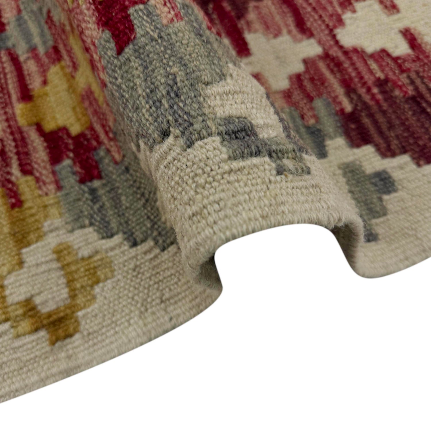Hand-Knotted Multi Geometric Vegetable Kilim Area Rug – 153 x 196 cm | SKU: G38935
